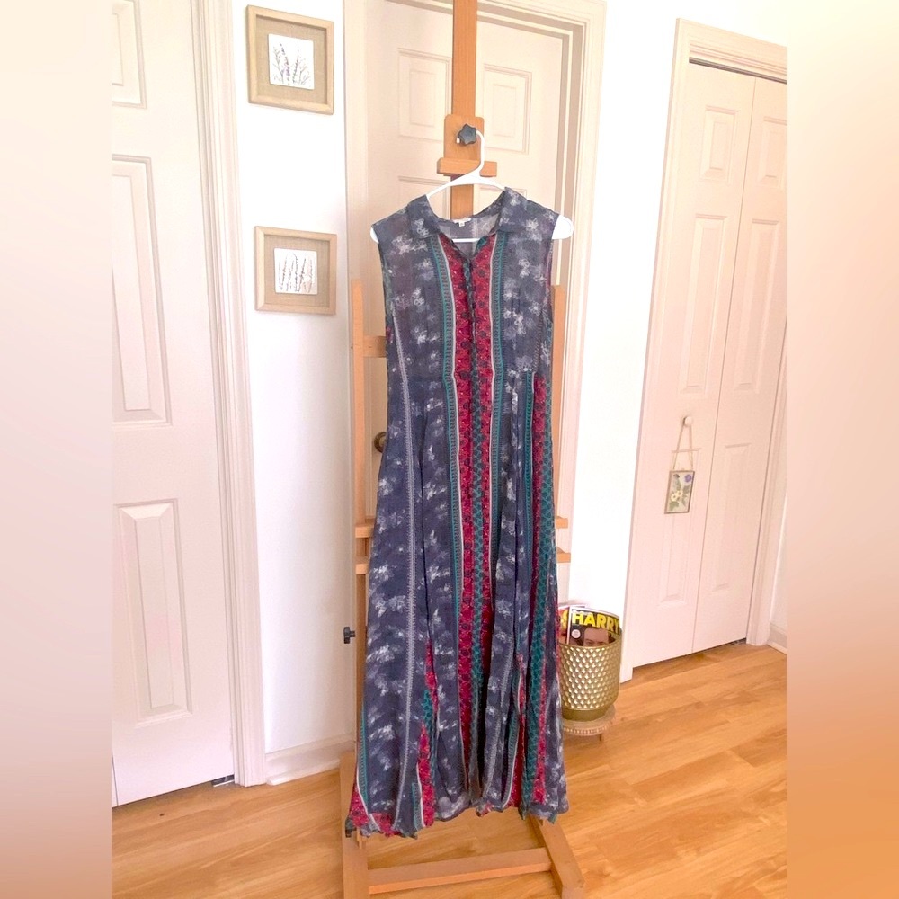 En Crème Boho Maxi Shirt Dress